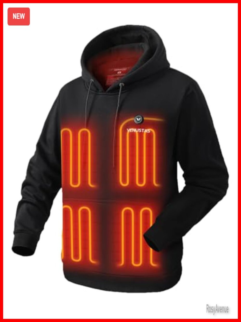 Unisex Heated Pullover Hoodie Battery 5 Heating Zones Loose Fit